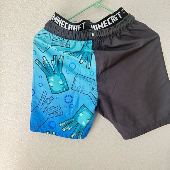 Minecraft Swim Shorts in Gray and Blue - Picture 2 of 3